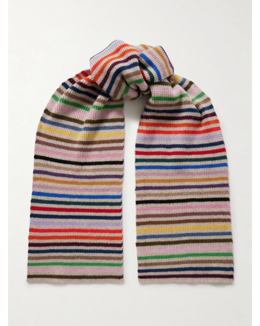 Suzie Kondi Red Soula Striped Cashmere Scarf