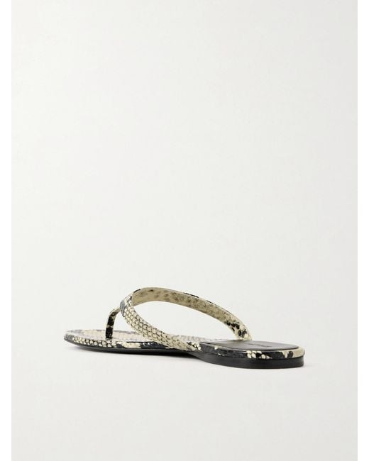 Khaite White Archer Snake-Effect Leather Sandals