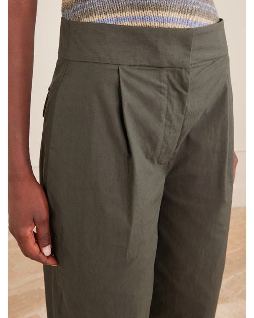 Proenza Schouler Gray Talla Cotton-Blend Wide-Leg Pants