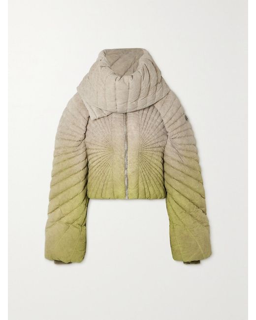 Rick Owens Natural Radiance Convertible Quilted Shell Down Jacket