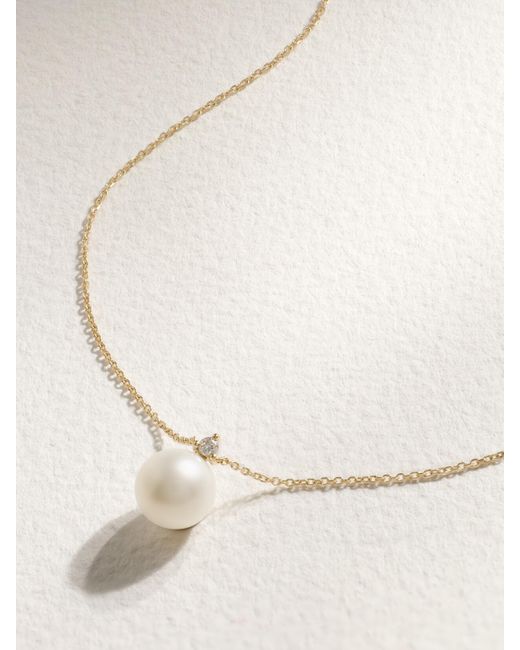 Mizuki Natural 14-Karat, Pearl And Diamond Necklace