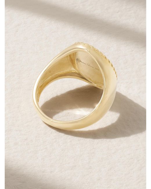 Yvonne Léon Natural 9-Karat, Mother-Of-Pearl And Diamond Signet Ring