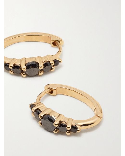 Ileana Makri Black Rivulet Medium 18-Karat Diamond Hoop Earrings