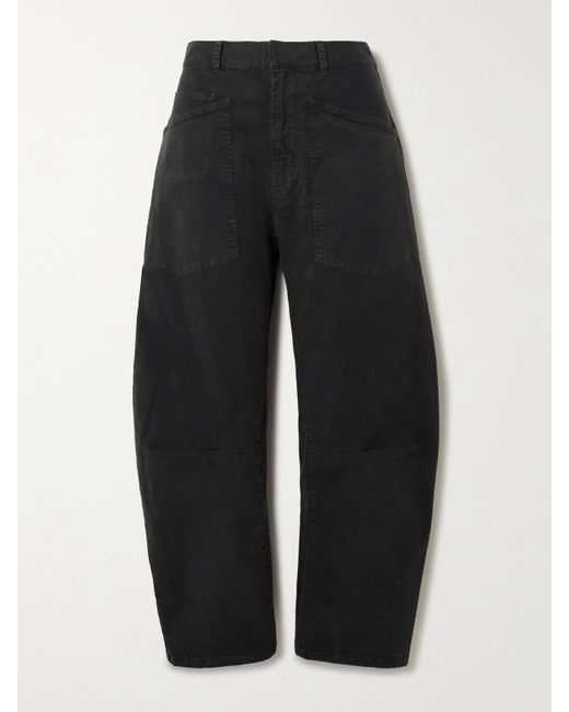 Nili Lotan Black Shon Barrel-Hose Aus Twill Aus Einer Baumwollmischung