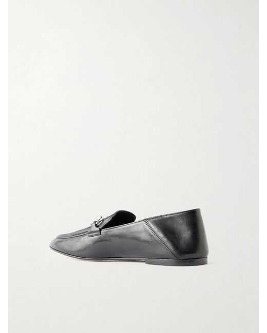 Gucci White Jordaan Horsebit-Detailed Leather Loafers