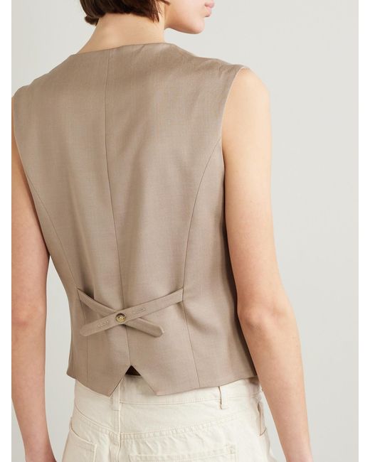 Mother Of Pearl Natural Net Sustain Alison Tencel Lyocell-Blend Twill Waistcoat