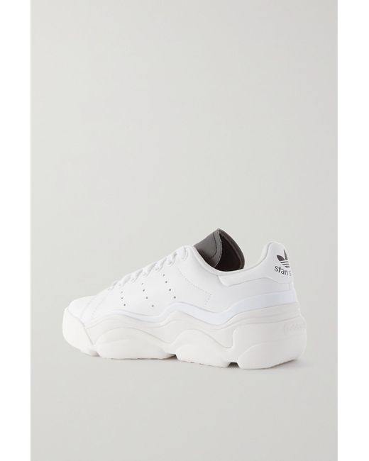 Adidas originals stan smith leather trainers deals in white m2325