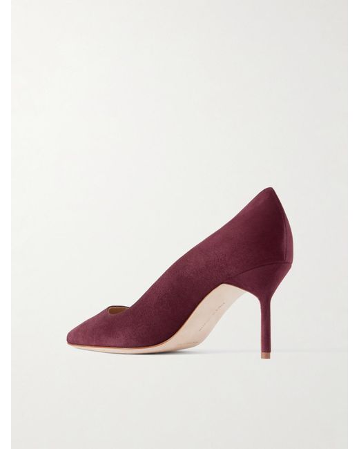 Manolo Blahnik Purple Bb 70 Suede Pumps