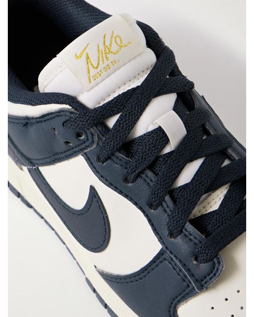 Nike Dunk Low Faux Leather Sneakers in Blue | Lyst
