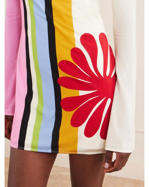 Cala De La Cruz Pink Maisha Printed Stretch-Jersey Mini Dress