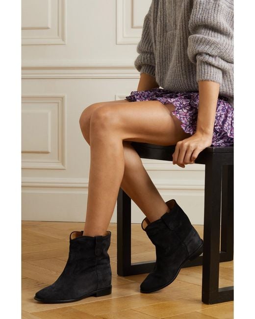 Isabel Marant Black Crisi Suede Ankle Boots