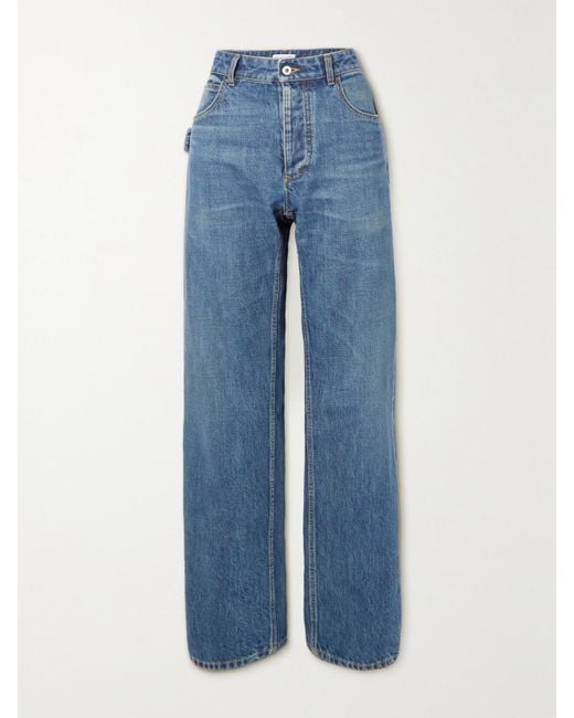 Bottega Veneta Blue High-Rise Straight-Leg Jeans