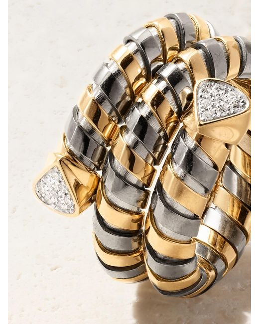 Marina B Natural Trisola 18-Karat, Diamond And Titanium Ring