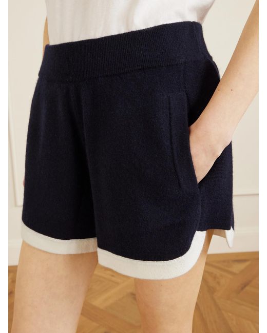 Allude Blue Cashmere Shorts