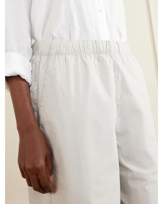 James Perse White Cotton-Blend Poplin Balloon Pants