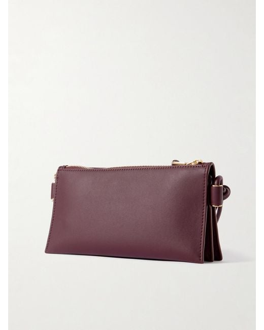 Loewe Purple Joya Embellished Leather Shoulder Bag