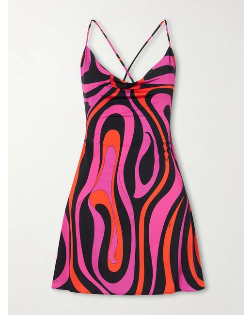 Emilio Pucci Red Printed Stretch-Jersey Mini Dress