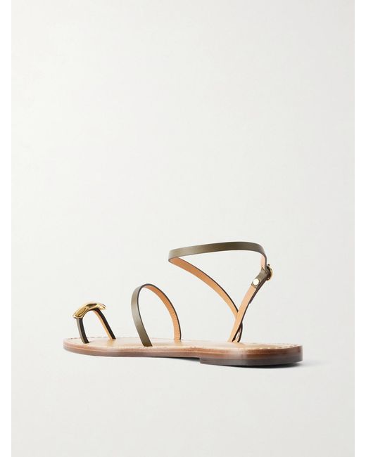 Amanu Natural The Marrakech Embellished Leather Flats