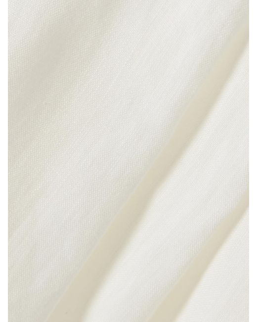 Tod's White Pleated Linen Skirt