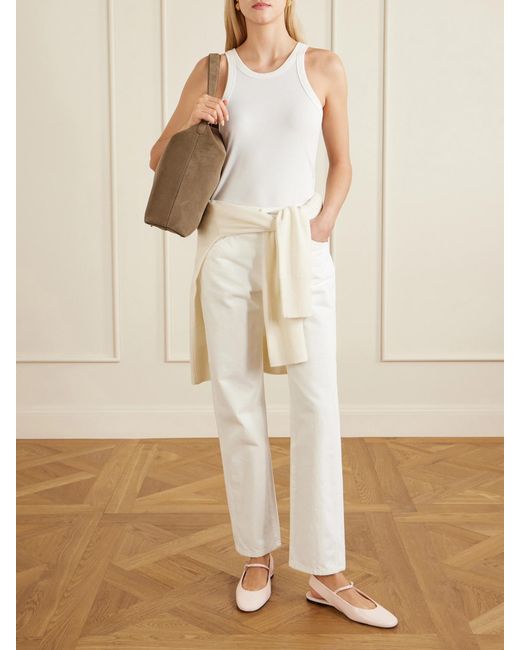 Totême Natural Leather Mary Jane Slingback Ballet Flats
