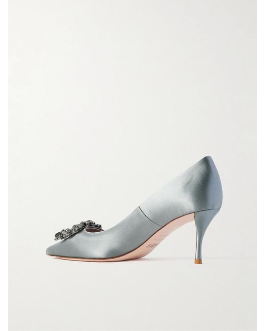 Escarpins En Satin À Cristaux Efflorescence 65 Roger Vivier en coloris Blue