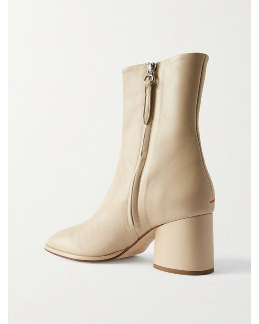 Aeyde Natural Ayla Leather Ankle Boots