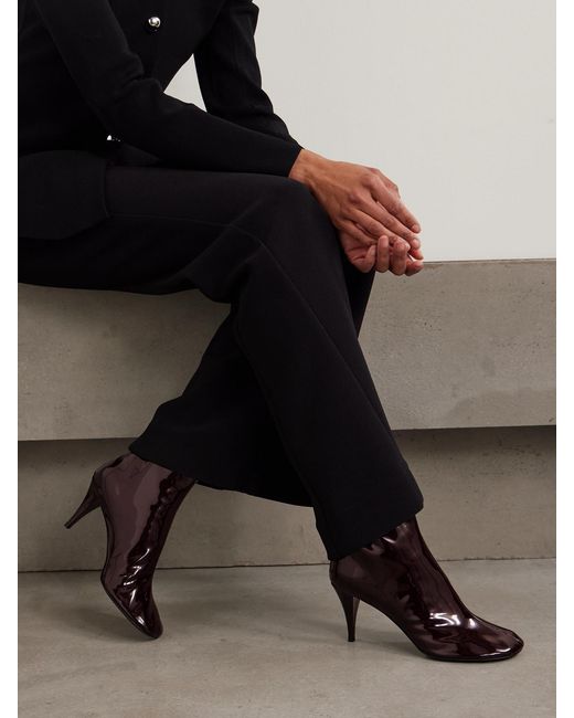 Proenza Schouler Black Glove Patent-Leather Ankle Boots