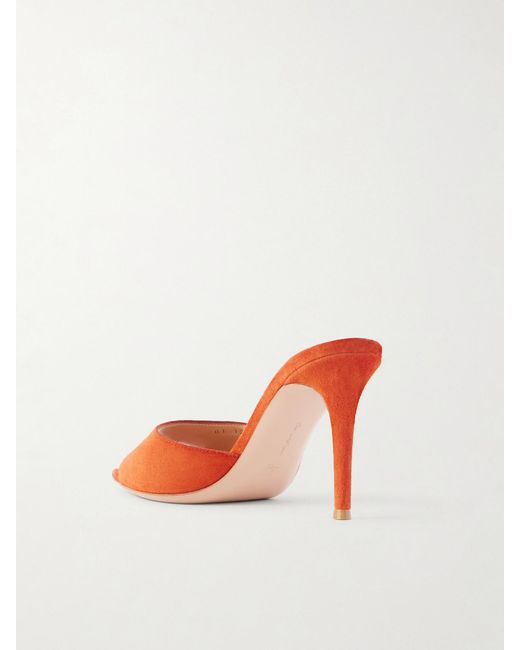 Gianvito Rossi Red Elle 85 Suede Sandals