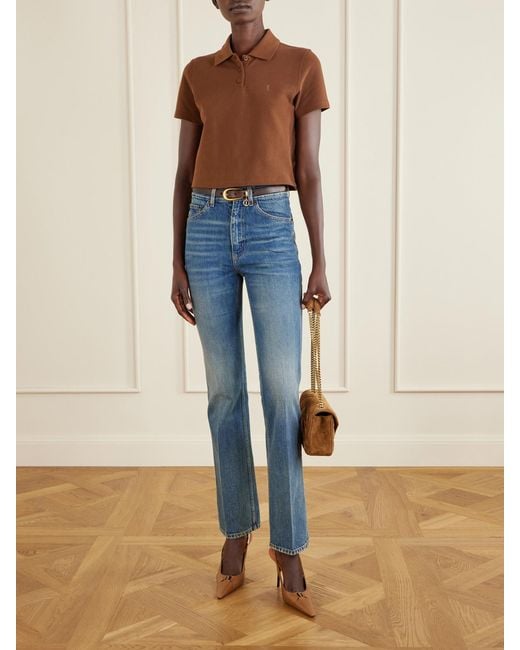 Saint Laurent Brown Lou Lou Small Suede Leather Shoulder Bag