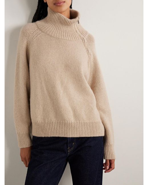 Nili Lotan Natural Raelynn Cashmere Turtleneck Sweater