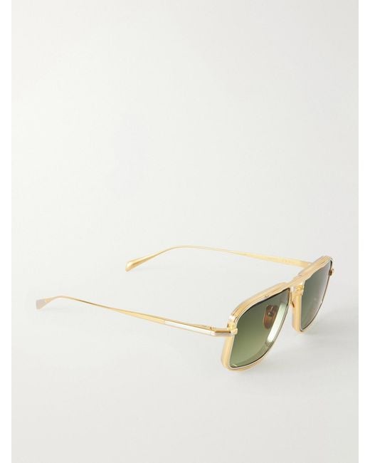 Jacques Marie Mage Green Earl Aviator-Style Titanium Sunglasses