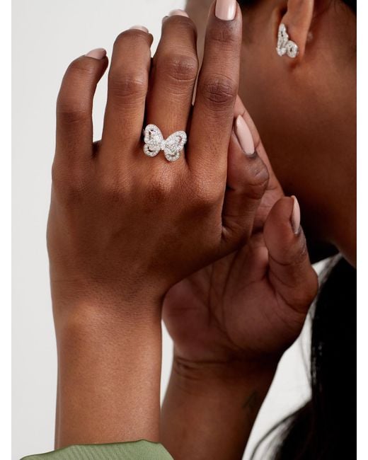 De Beers London Natural Portraits Of Nature Butterfly 18-Karat Diamond Ring