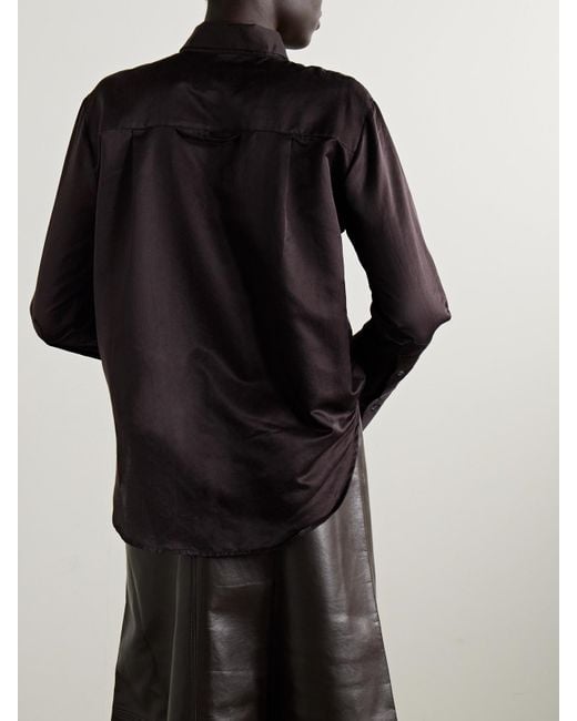 Citizens of Humanity Blue Camilla Cotton And Silk-Blend Satin Shirt
