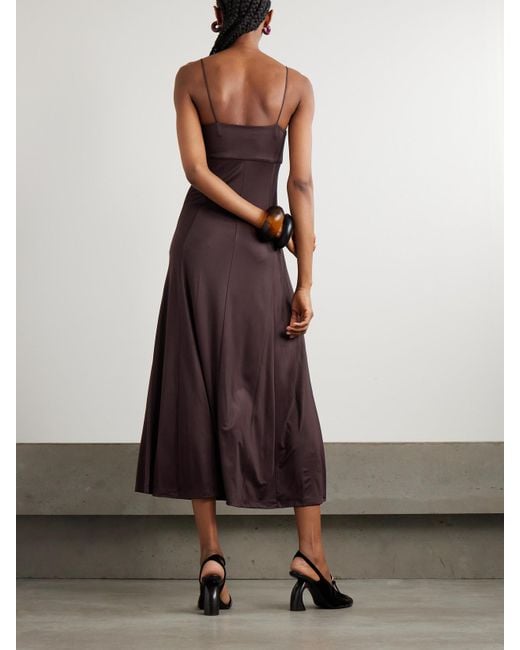 Dries Van Noten Purple Midikleid Aus Jersey