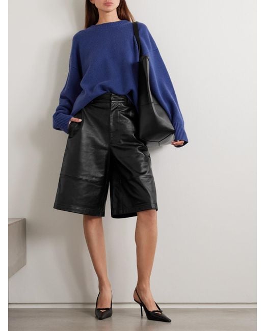 Frankie Shop Black Olivia Shorts Aus Leder