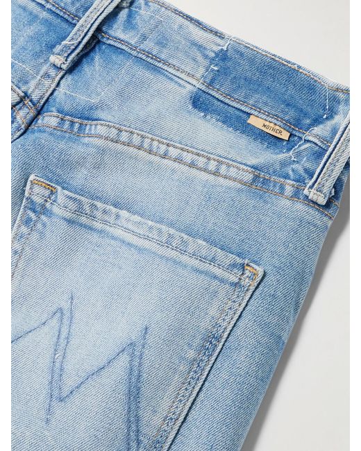 Mother Blue The Tomcat Roller Sneak High-Rise Wide-Leg Jeans