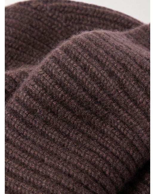 Yves Salomon Brown Beanie Aus Geripptem Kaschmir