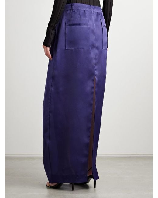 Jupe Longue En Organza De Soie À Plis Lucian Khaite en coloris Blue