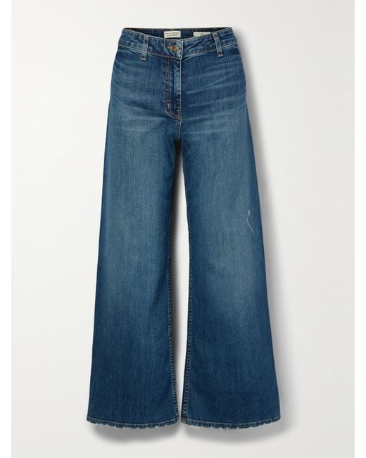 Nili Lotan Blue Megan High-Rise Wide-Leg Jeans