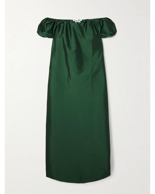 BERNADETTE Green Rianne Off-The-Shoulder Taffeta Gown