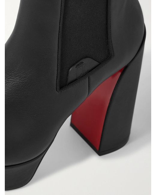 Christian Louboutin Black Movidastic 130 Leather Platform Ankle Boots