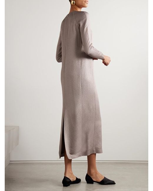 FFORME Gray Iris Metallic Cloqué Maxi Dress