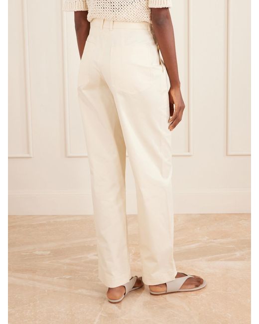 Joseph White Jaber Cotton-Blend Straight-Leg Pants