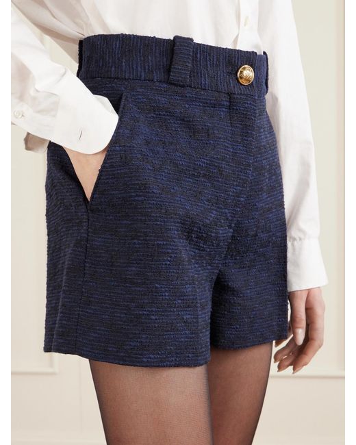 Blazé Milano Blue Esense Teke Cotton-Blend Tweed Shorts