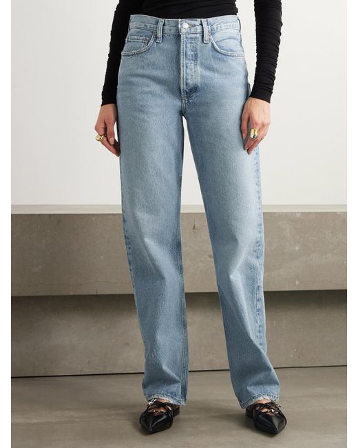 Agolde Blue Kelly High-Rise Straight-Leg Recycled Jeans