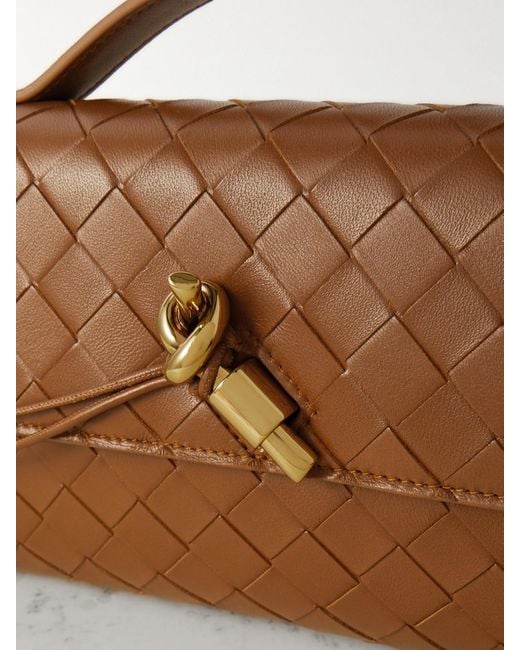Bottega Veneta Brown Andiamo Long Intrecciato Leather Clutch