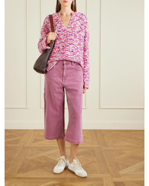 Sanderlak Pink Cropped Mid-Rise Jeans