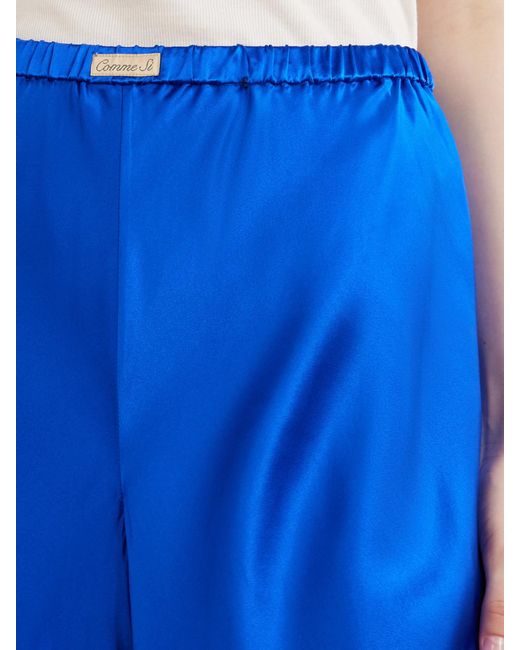 Comme Si Blue Silk-Bias Pants