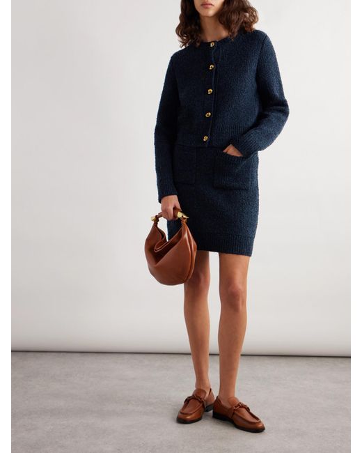 Bottega Veneta Blue Minirock Aus Bouclé Aus Einer Wollmischung