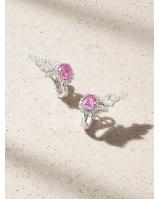 YEPREM Natural 18-Karat, Sapphire And Diamond Earrings